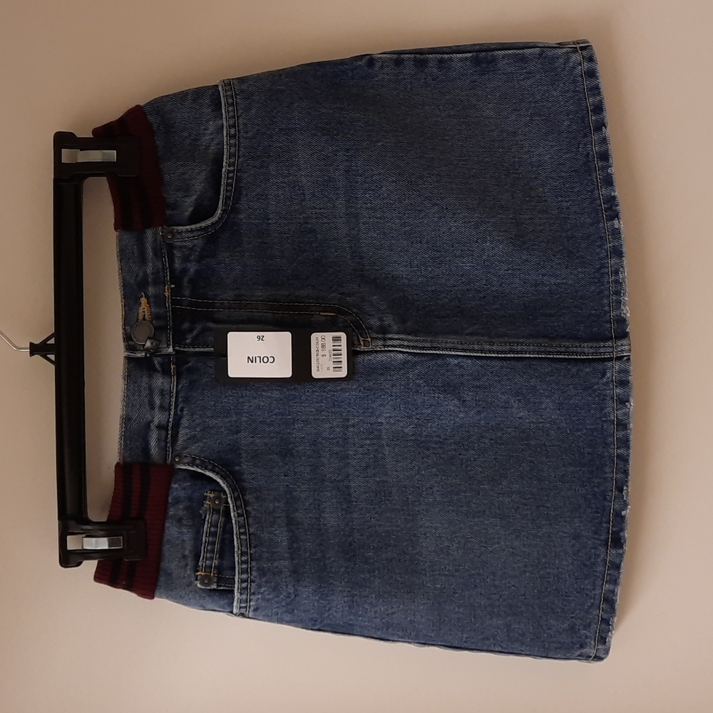 NWT, Carmar Colin Ribbed Varsity Denim Skirt